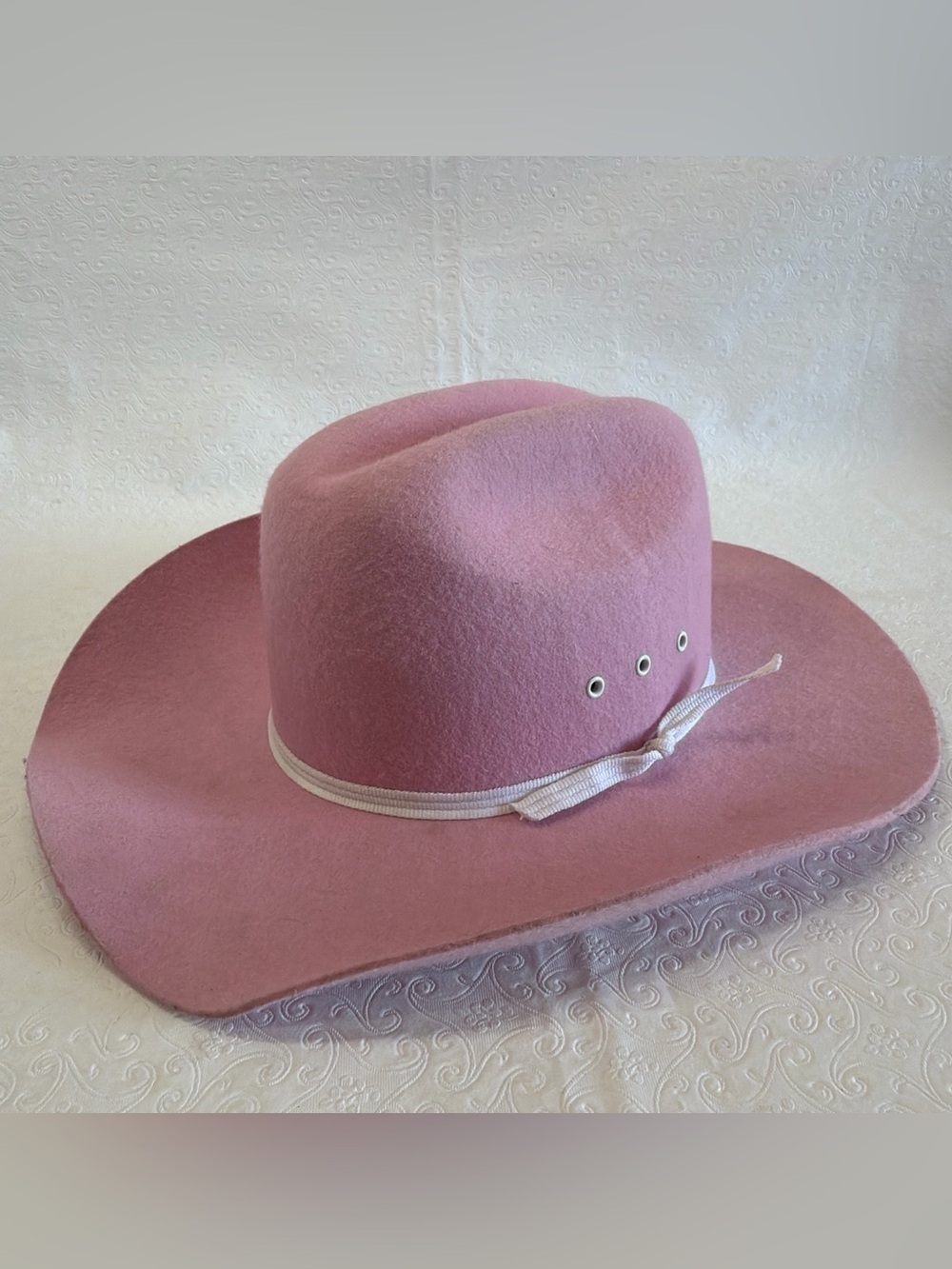 Twister Girls Pink Cowboy Hat Dusty Rose Stiff Felt Youth Size Large Western Hat